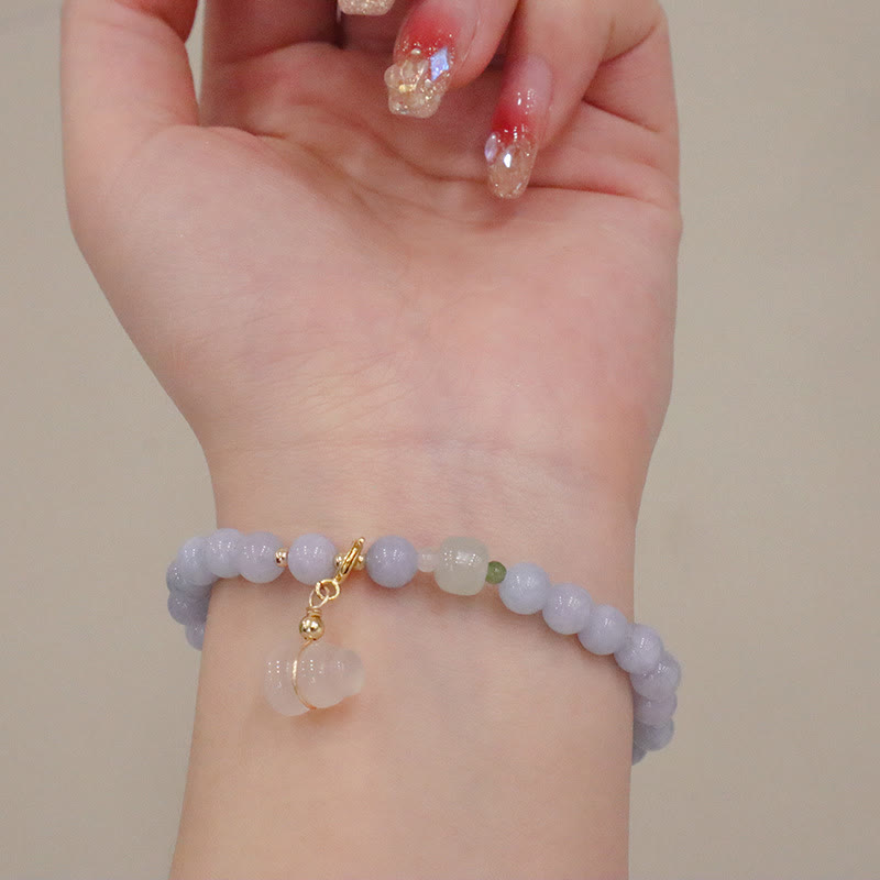 Aquamarine Chalcedony Serenity Charm Bracelet for Meditation