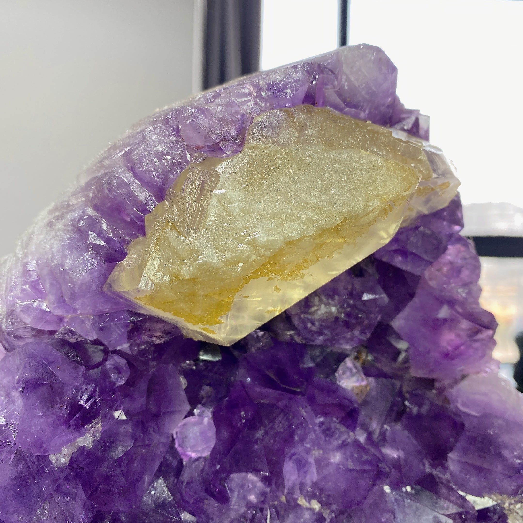 36cm Amethyst Crystal Figurine Kong Kim Carving