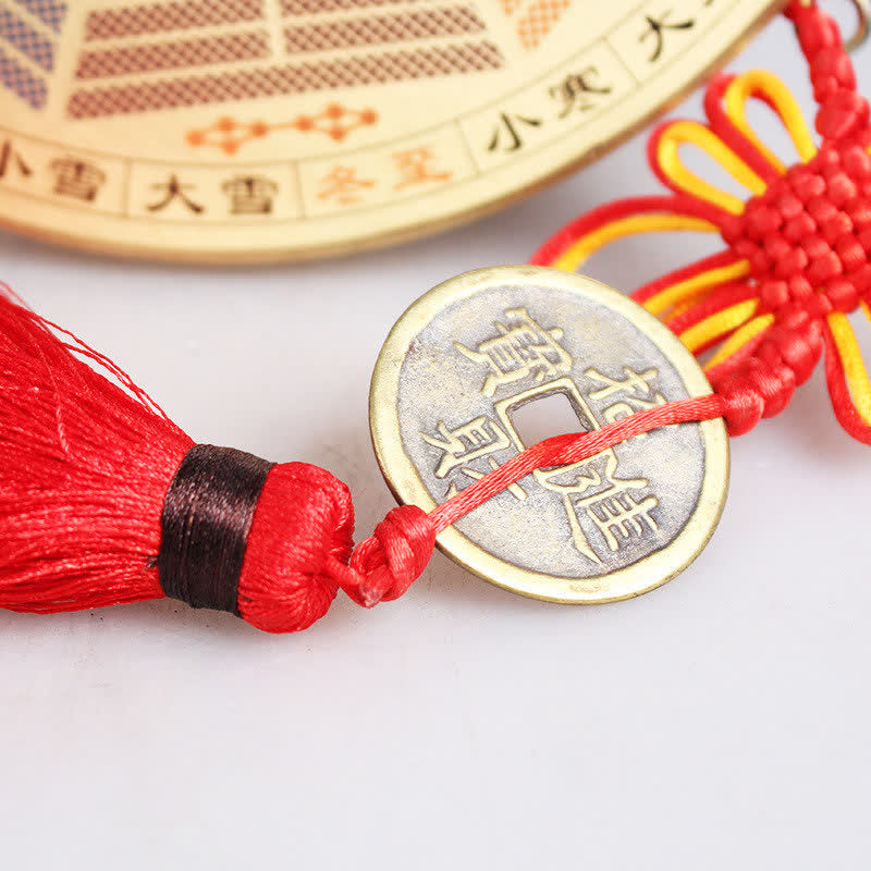12cm Copper Bagua Map with Feng Shui Balance Energy