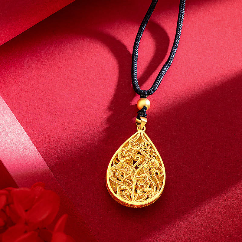 Copper Gold Phoenix Necklace | Luck Strength Protection Pendant