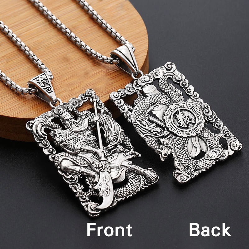 Collier pendentif nuages ​​​​de bon augure dragon Guan Gong