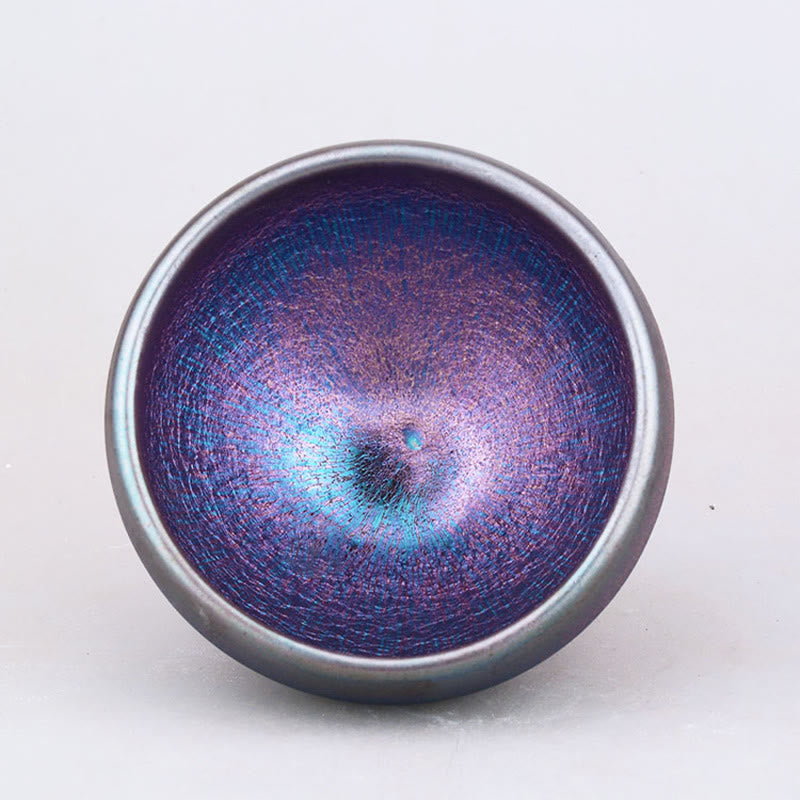 Handmade Aurora Jian Zhan Ceramic Teacup 8.5cm Mindfulness Cup