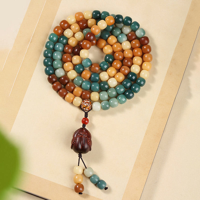 Bodhi Seed Dzi Bead Bracelet for Peace & Harmony 9mm