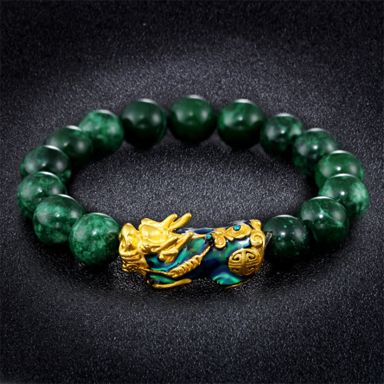 10mm Pixiu Jade Abundance Protection Bracelet
