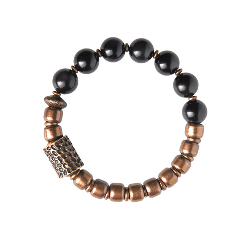 Rainbow Obsidian Copper Healing Bracelet | Lava Rock Energy