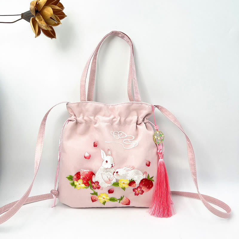Cotton Linen Yoga Tote Bag with Adjustable Strap 21x22cm