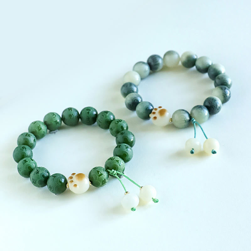 Bracelet sculpté en graines de Bodhi Om Mani Padme Hum, perles de 12 mm