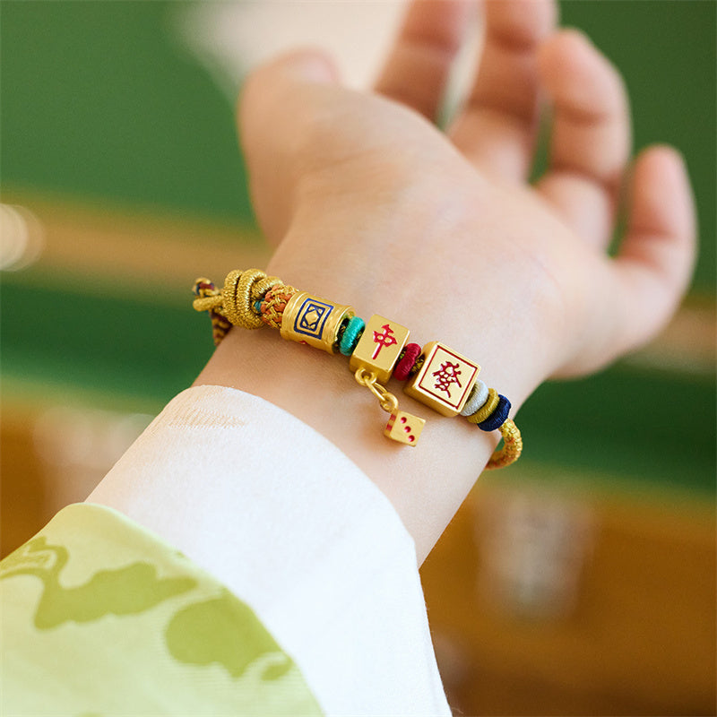 Dragon Feng Shui Luck Bracelet with Copper Coin Charm