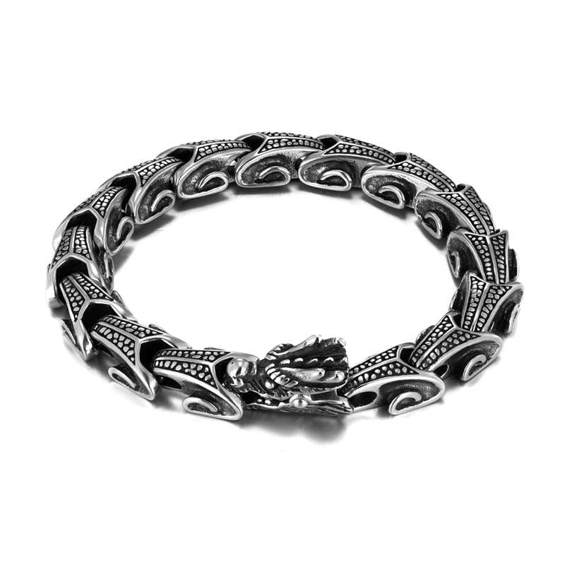Dragon Titanium Steel Luck Bracelet | Strength & Protection
