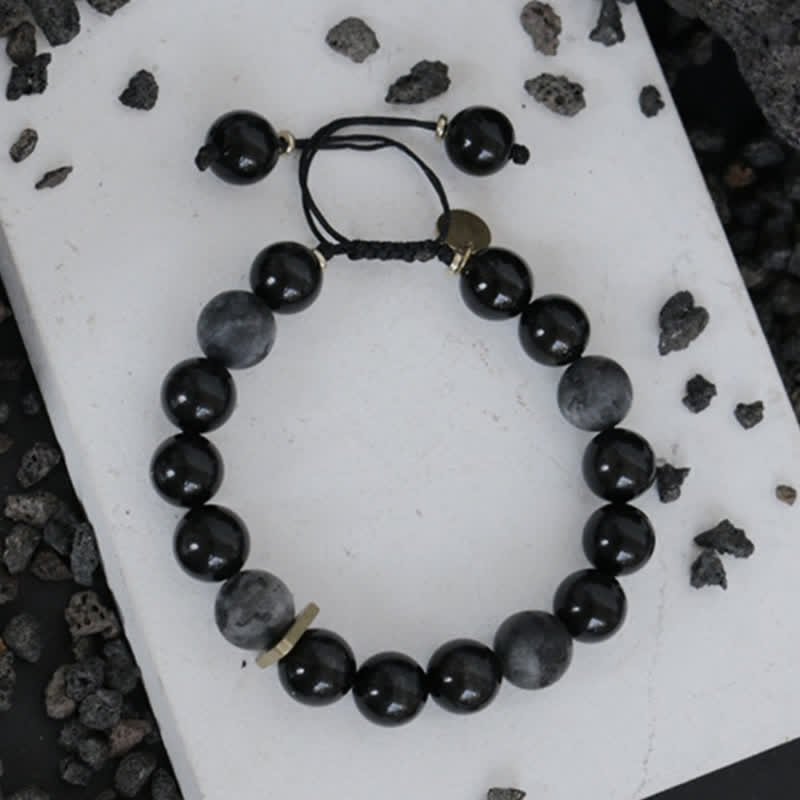 10mm Black Obsidian Purification Bracelet for Positivity