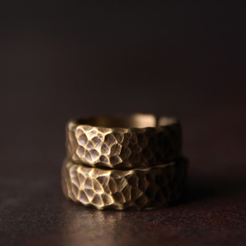 Adjustable Copper Tibetan Luck Ring for Positive Energy