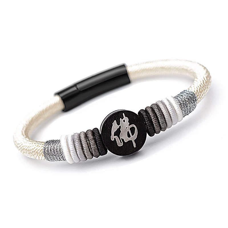 Handcrafted Ebony Buddha Bracelet with Red String | Protection