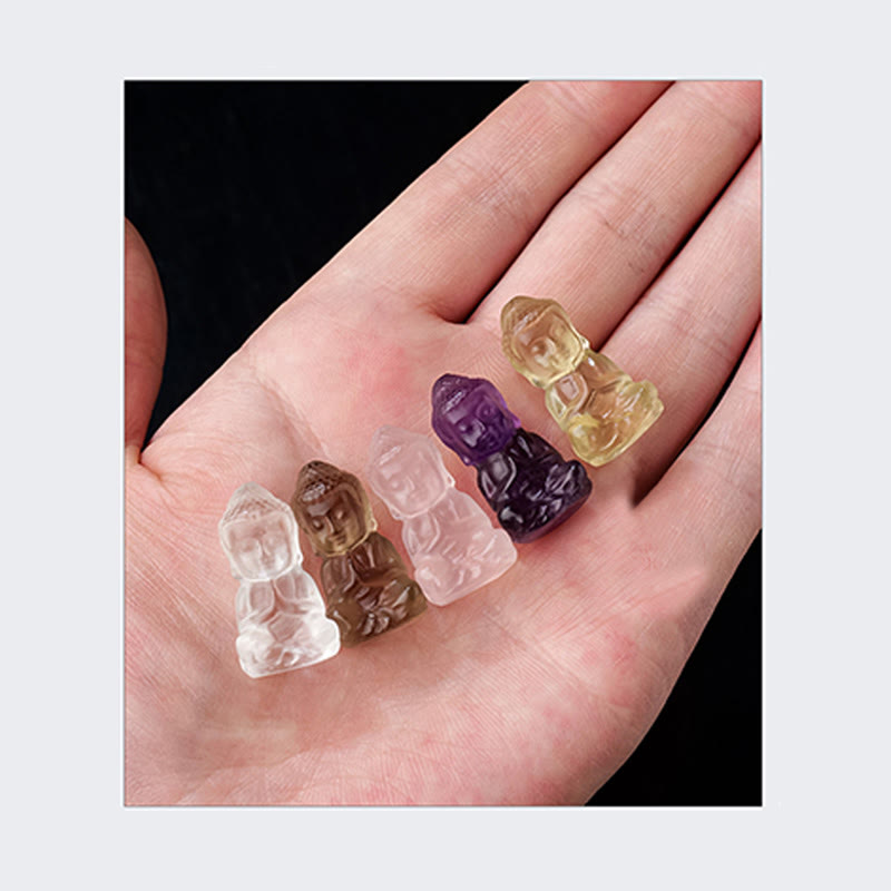 Spiritual Buddha Crystal Necklace with Amethyst and Citrine