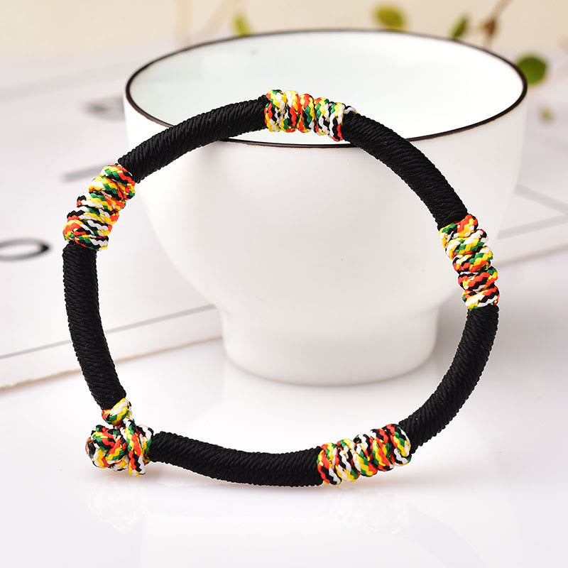 Red String Protection Bracelet with Tibetan King Kong Knot