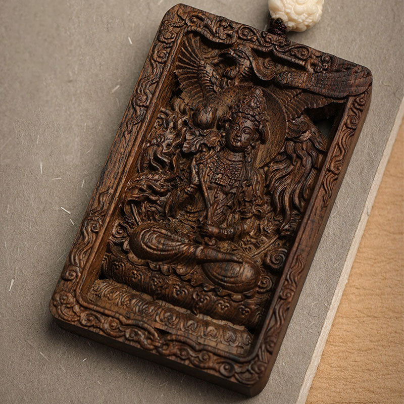 Chinese Zodiac Agarwood PiXiu Dragon Peace Necklace Pendant