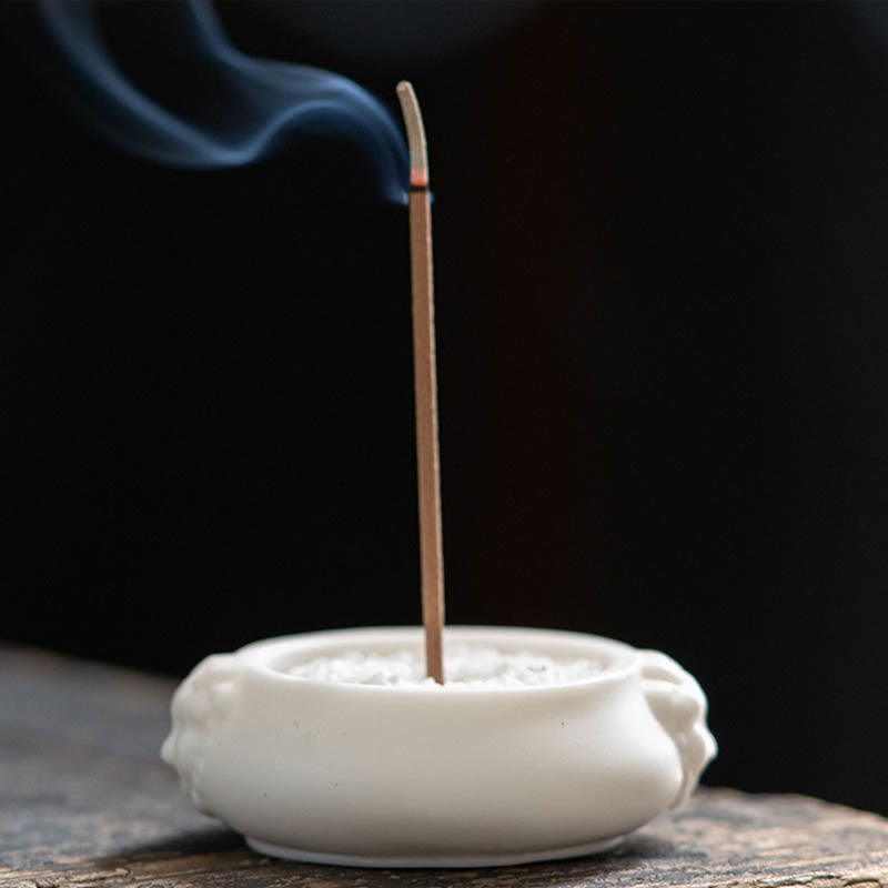 Prosperous Dragon Ceramic Incense Burner with Double Lion Ears