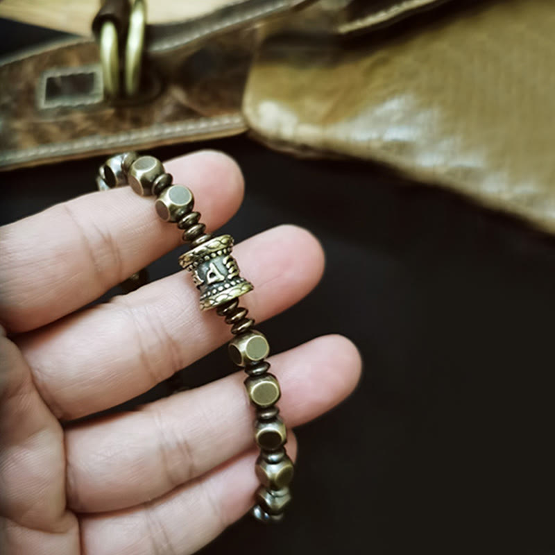 Unisex Om Mani Padme Hum Brass Focus Bracelet