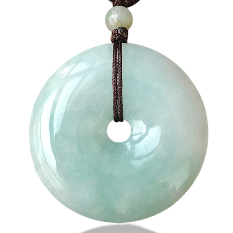 Collier pendentif en jade de 25 mm pour la chance et la prospérité