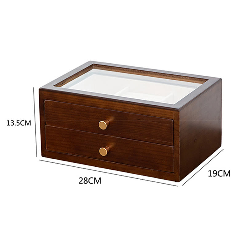 Three Layers Solid Wood Jewelry Box with Drawer | Spiritual Storage