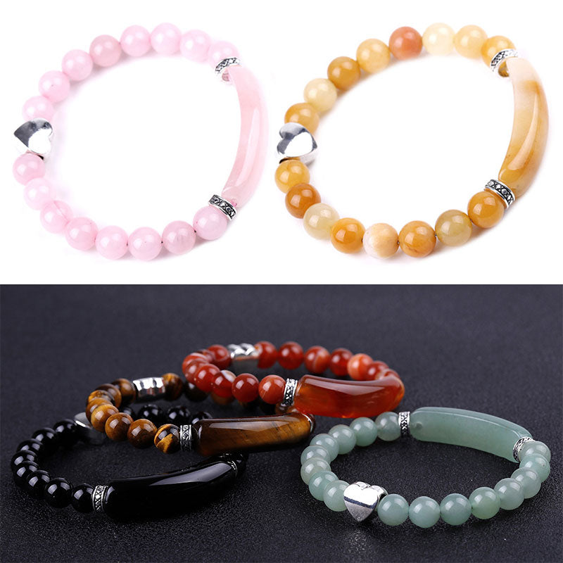 8mm Green Aventurine Heart Bracelet for Luck & Balance