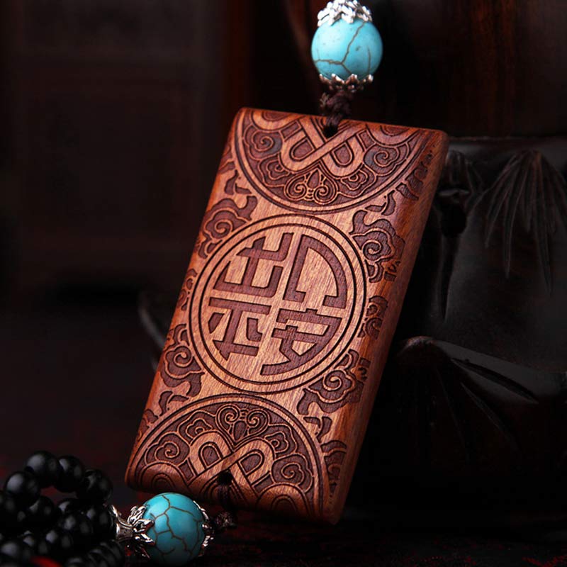 Décoration de voiture Dragon en palissandre et buis de 33 cm pour le courage