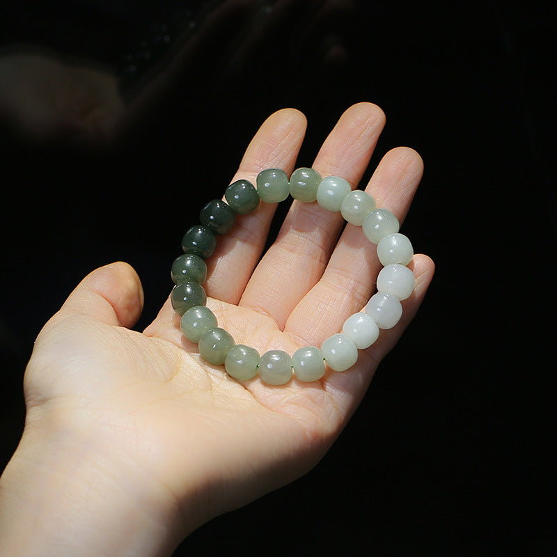 Bracelet porte-bonheur en jade dégradé | Bijoux en jade unisexe
