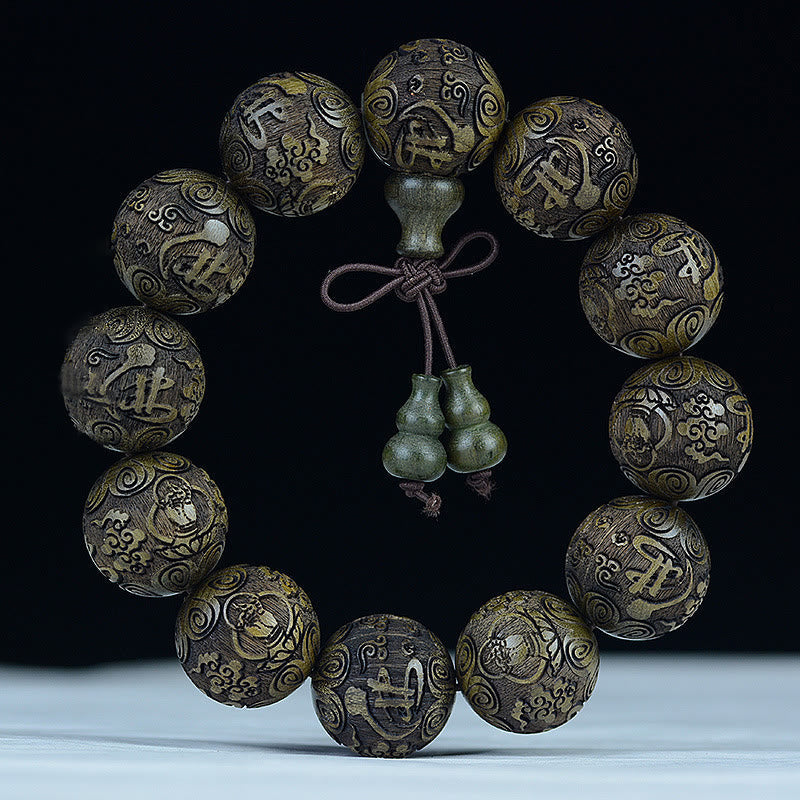 Bracelet zodiaque chinois en bois de rose | 12 perles du zodiaque Chaleur