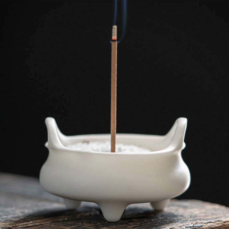 Prosperous Dragon Ceramic Incense Burner with Double Lion Ears