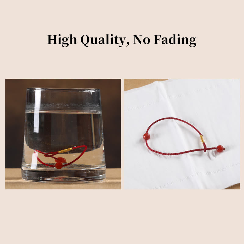 Cinnabar and Red Agate Red String Blessing Bracelet