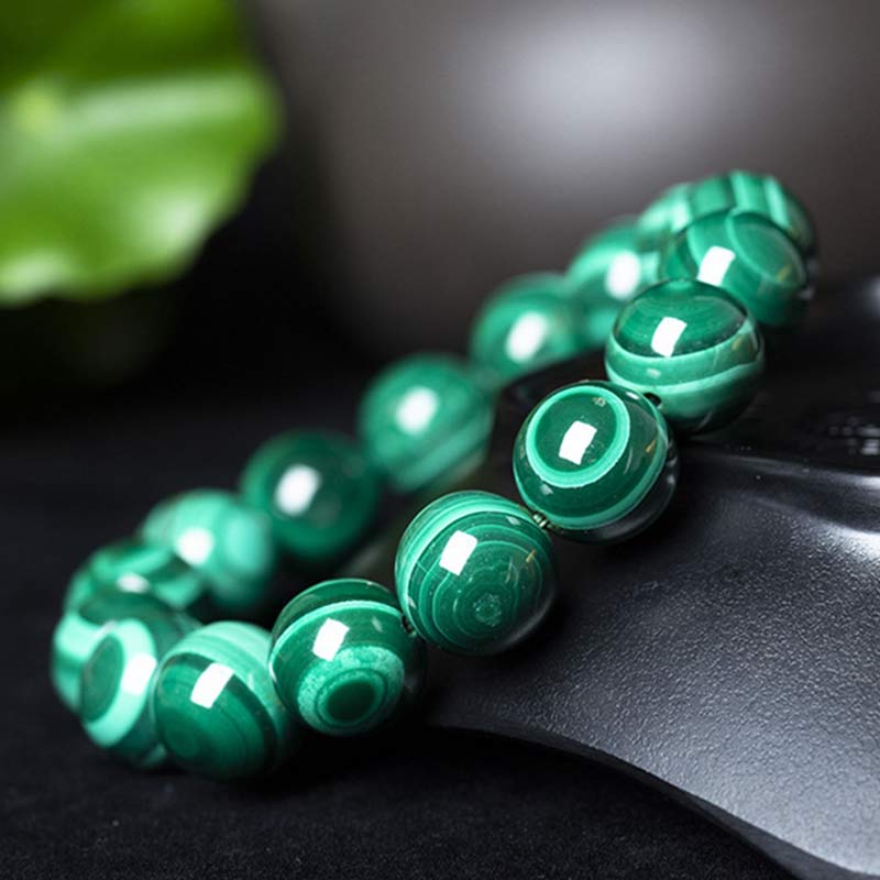 Malachite Bracelet 12mm for Protection and Calmness