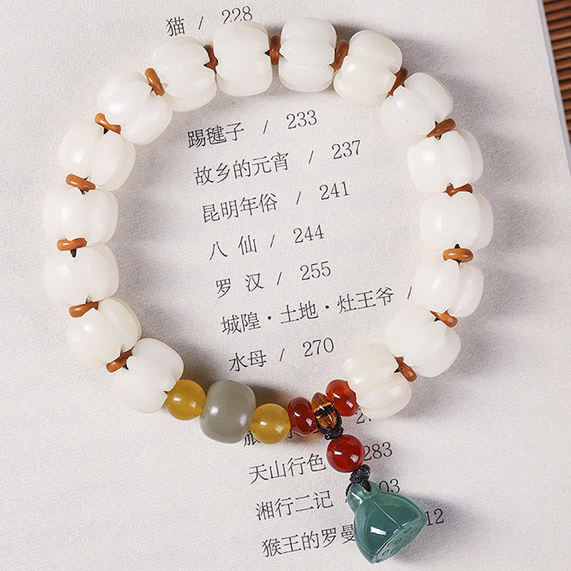 Bodhi Seed Red Agate Lotus Harmony Bracelet