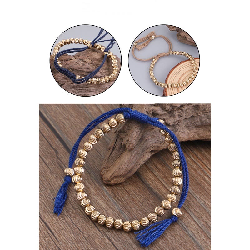 Bracelet spirituel tibétain en perles de cuivre pour la chance et l'équilibre