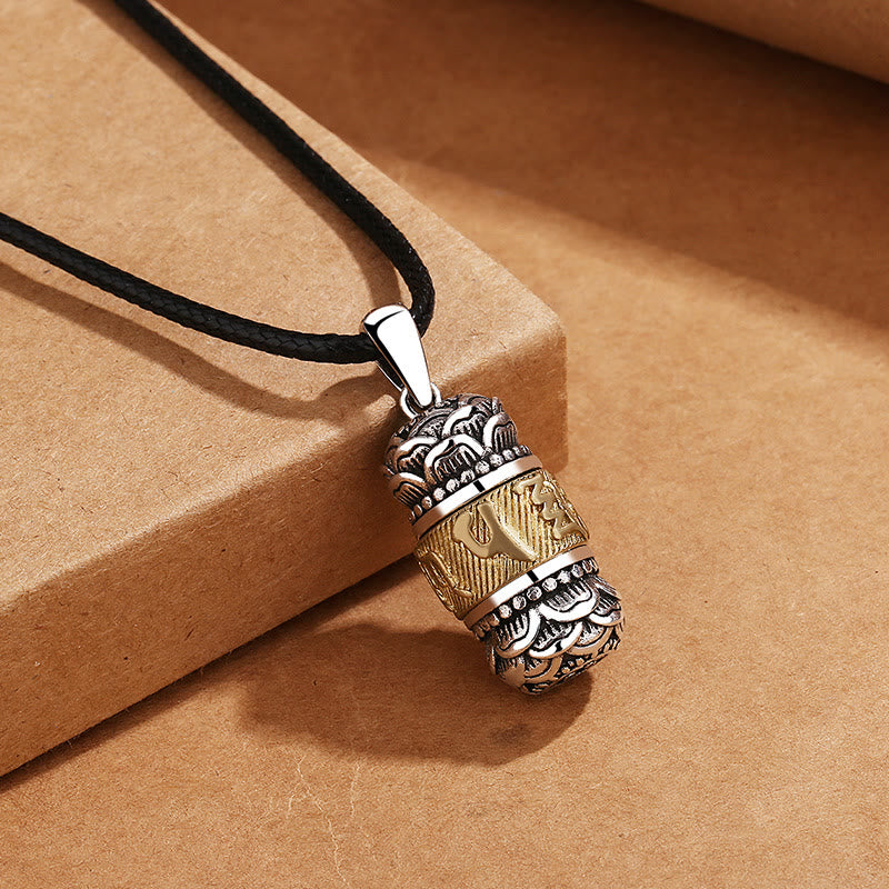 Collier Om Mani Padme Hum | Pendentif spirituel en cuir