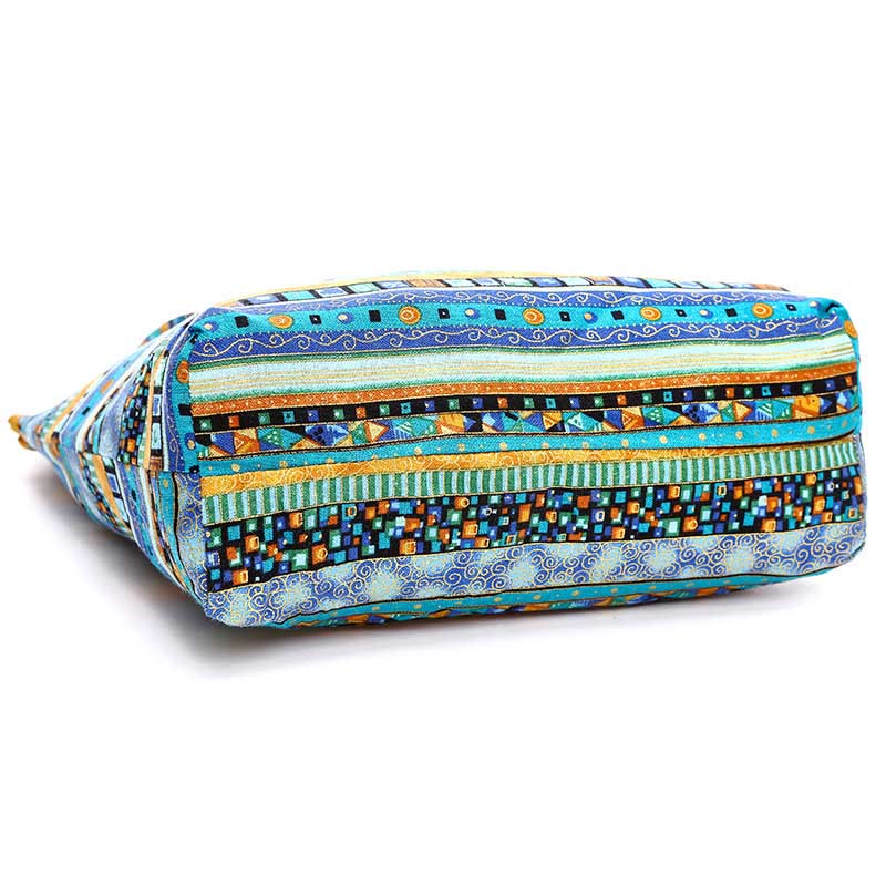 Cotton Stripes Crossbody Bag with Adjustable Strap