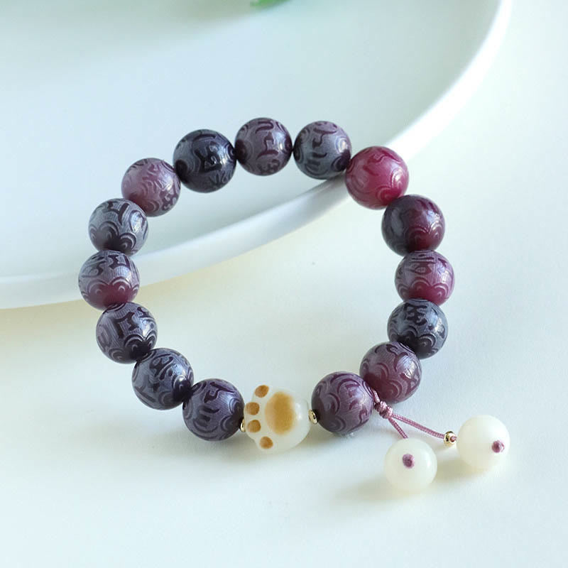 Bracelet sculpté en graines de Bodhi Om Mani Padme Hum, perles de 12 mm