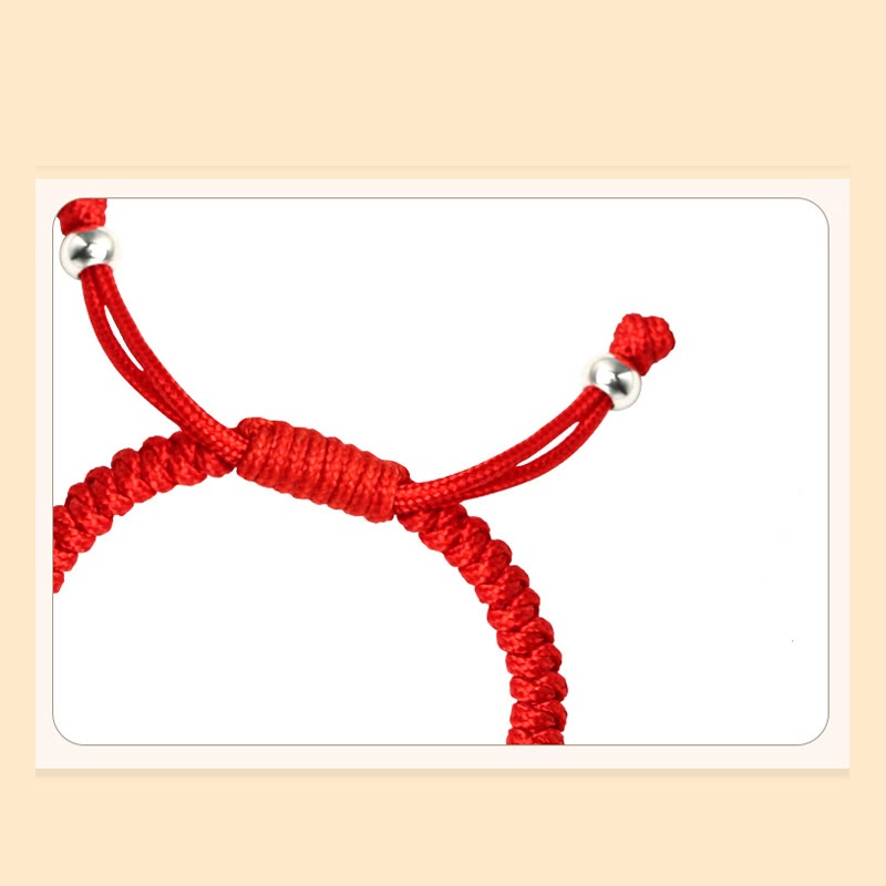 999 Sterling Silver Chinese Zodiac Kids Red Rope Luck Bracelet