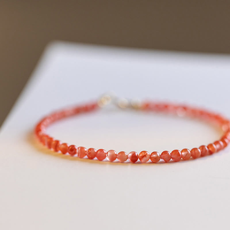 Bracelet de confiance en agate rouge cerise de 3 mm
