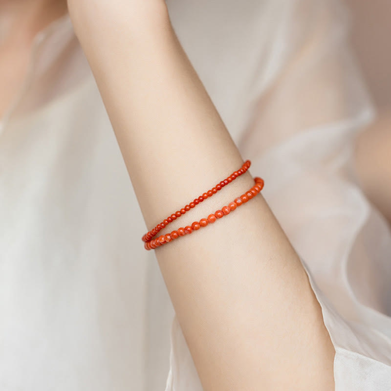 Bracelet de confiance en agate rouge cerise de 3 mm