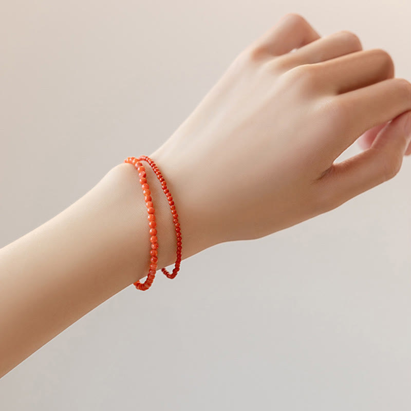 Bracelet de confiance en agate rouge cerise de 3 mm