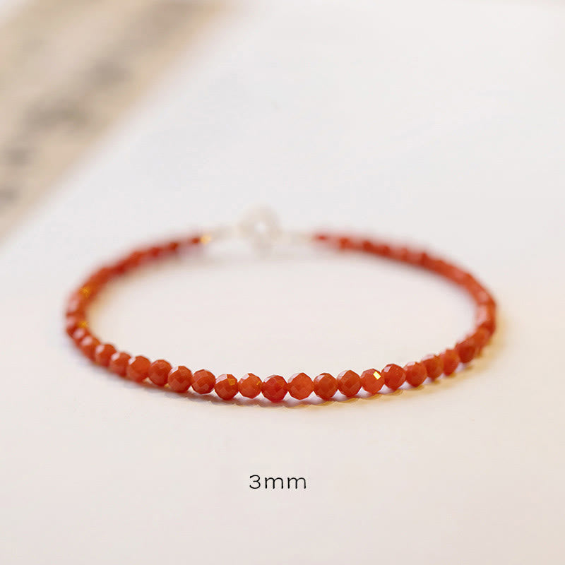 Bracelet de confiance en agate rouge cerise de 3 mm
