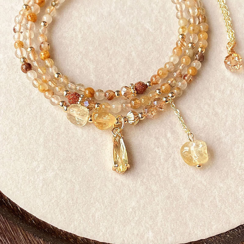 Bracelet Plaisir Multicouche Citrine 3 mm