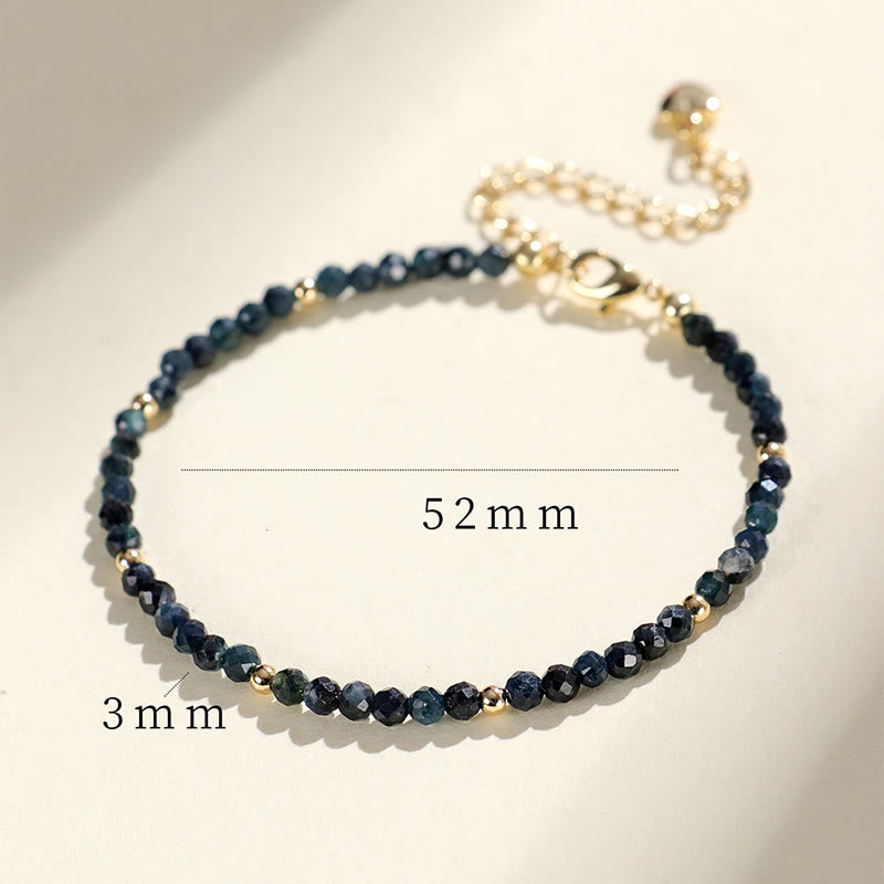 Bracelet spirituel en perles de cuivre et tourmaline indicolite de 3 mm
