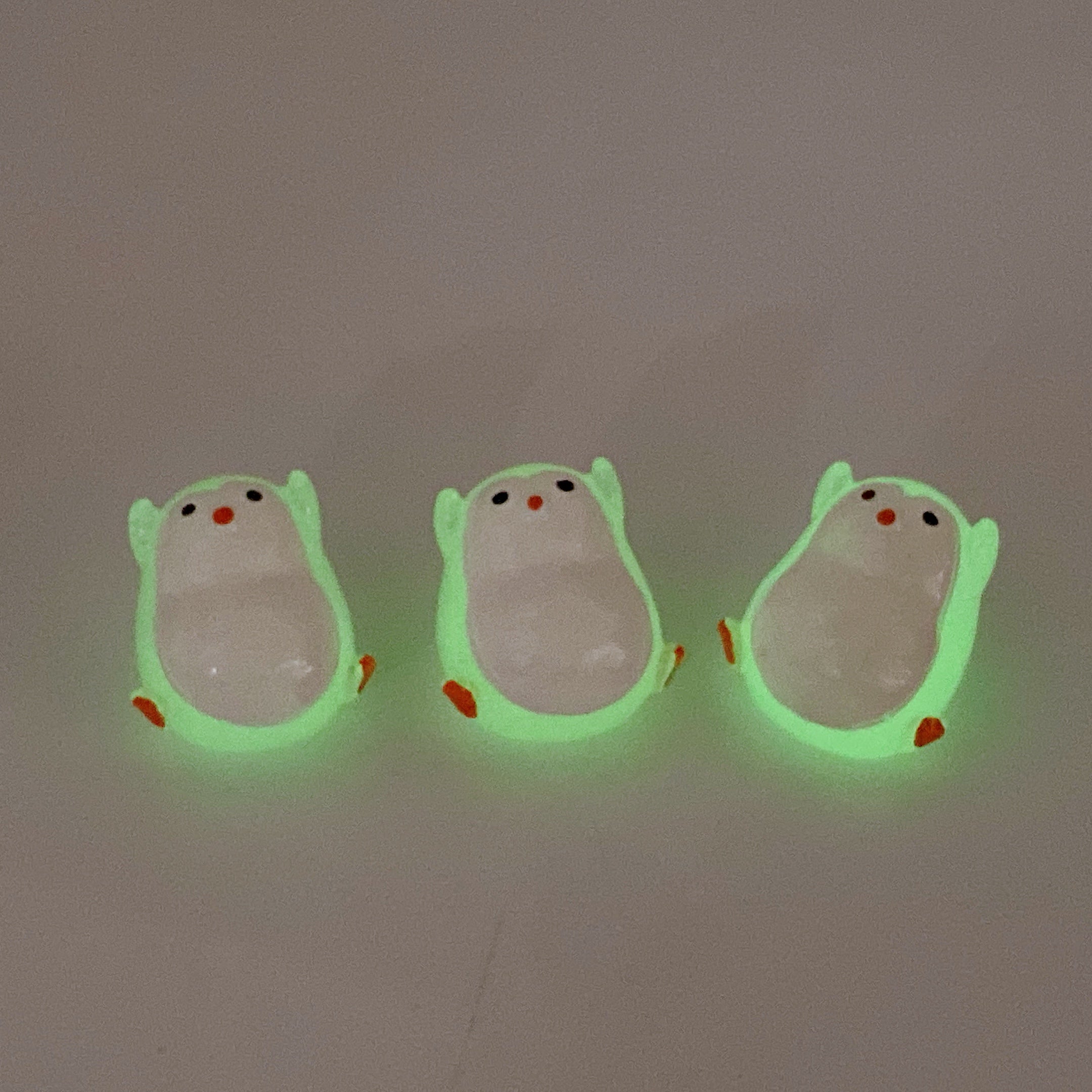 Lot de 3 sculptures d'animaux pingouins en cristal lumineux 25 mm