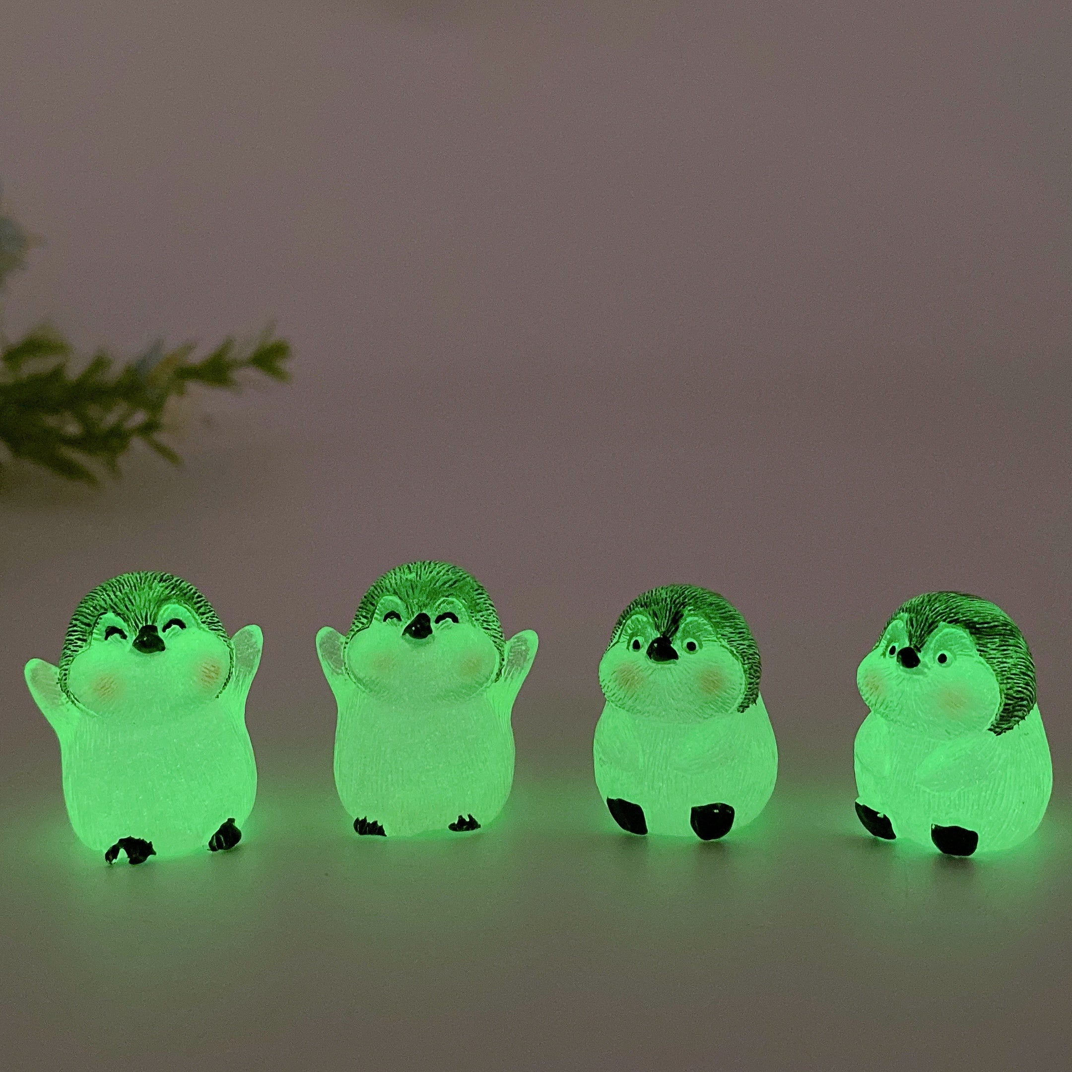Lot de 3 sculptures d'animaux pingouins en cristal lumineux 25 mm