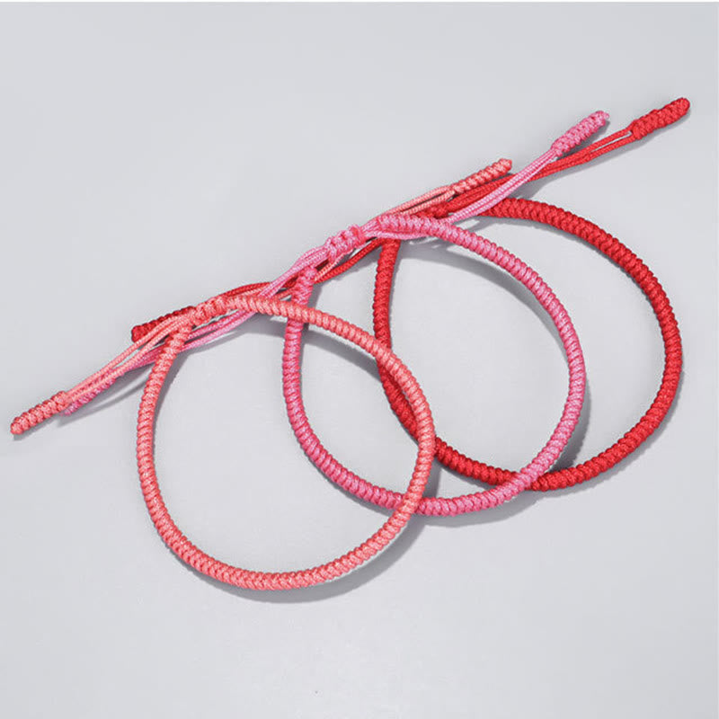 Lot de 3 bracelets de protection tibétains à cordon rouge avec nœud King Kong