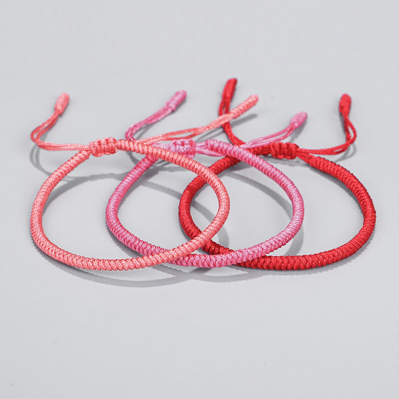Lot de 3 bracelets de protection tibétains à cordon rouge avec nœud King Kong