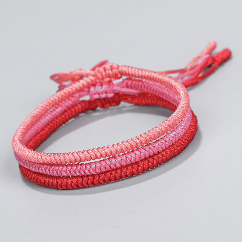 Lot de 3 bracelets de protection tibétains à cordon rouge avec nœud King Kong