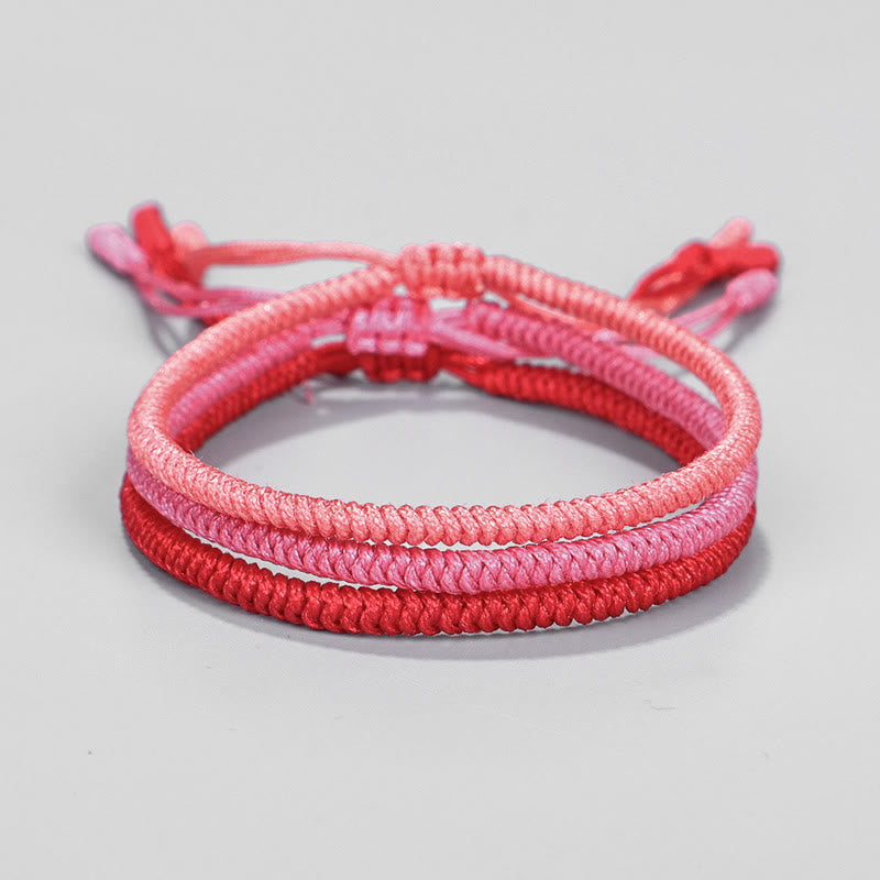 Lot de 3 bracelets de protection tibétains à cordon rouge avec nœud King Kong