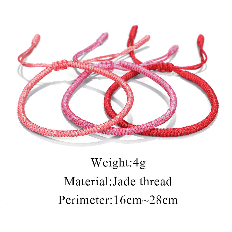 Lot de 3 bracelets de protection tibétains à cordon rouge avec nœud King Kong