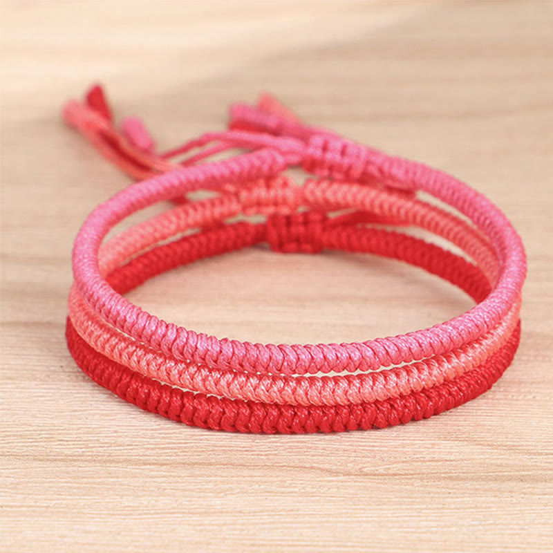 Lot de 3 bracelets de protection tibétains à cordon rouge avec nœud King Kong